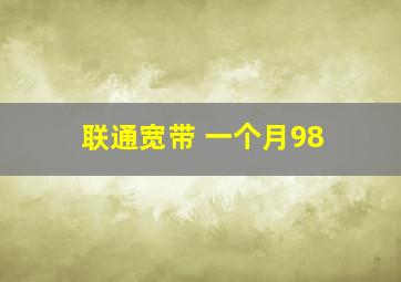 联通宽带 一个月98